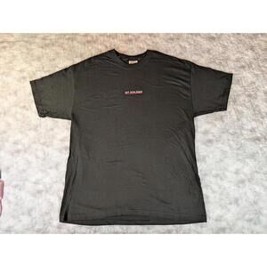 Vintage Get Schlager T Shirt Large Black Minimal Logo Streetwear Tee